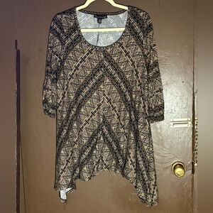 French Laundry Intricately Patterned Tunic, Long, Size Medium